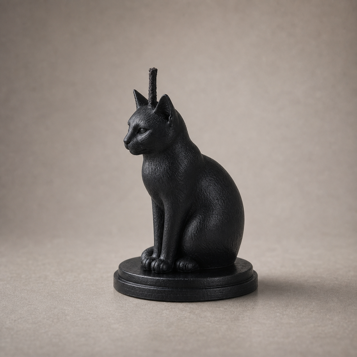Vela negra de gato vista lateral