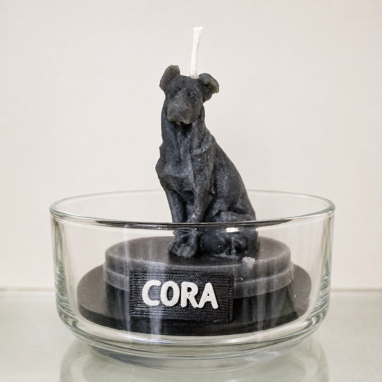 Vela negra personalizada Cora